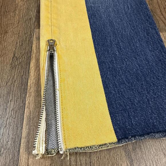 LEVI’S Premium 501 Cropped Moto Jean Color Block  Zipper Womens 30x28 Year 2018 - Picture 5 of 9